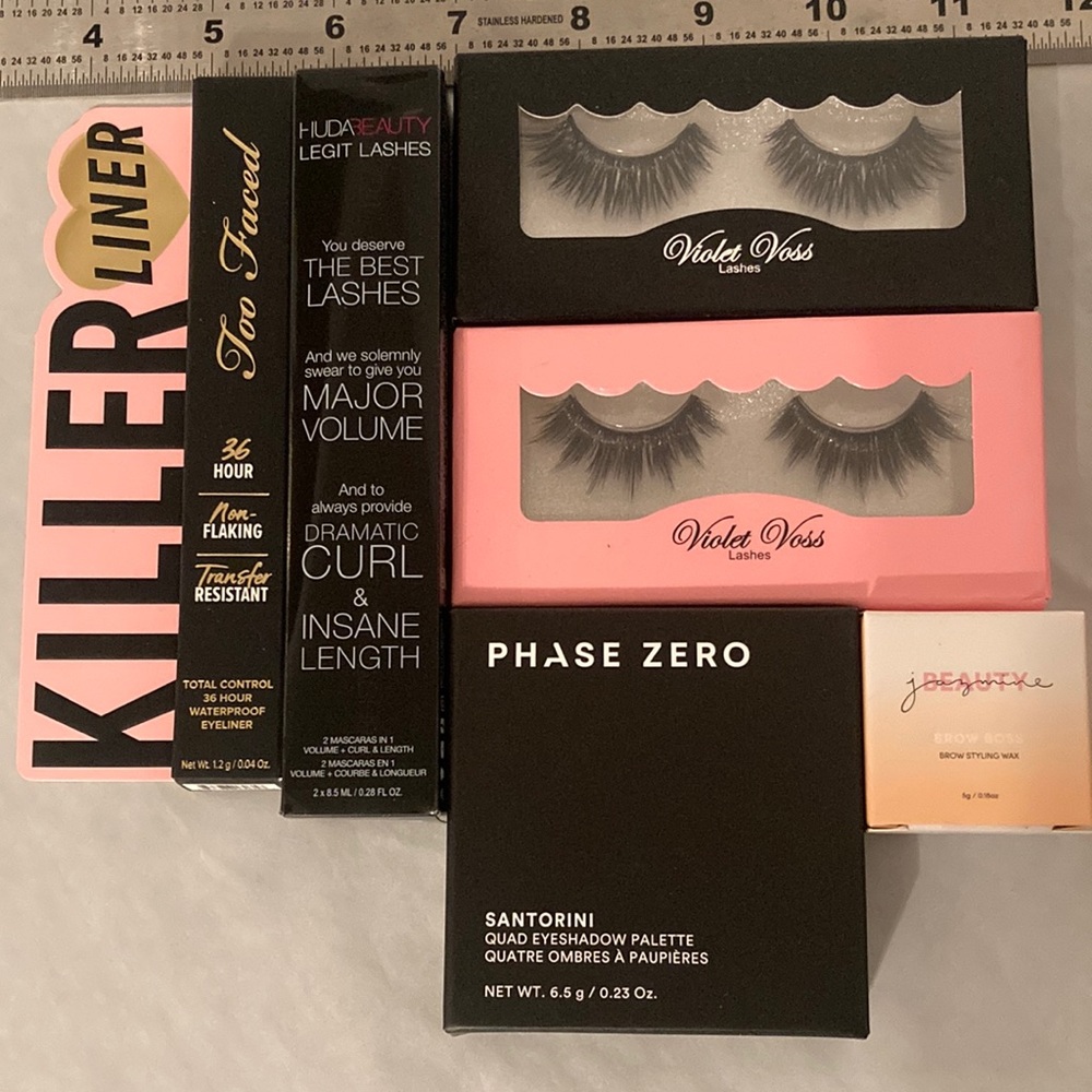 Eye and brow makeup bundle Too Faced, Huda, violet Voss, Jasmine beauty